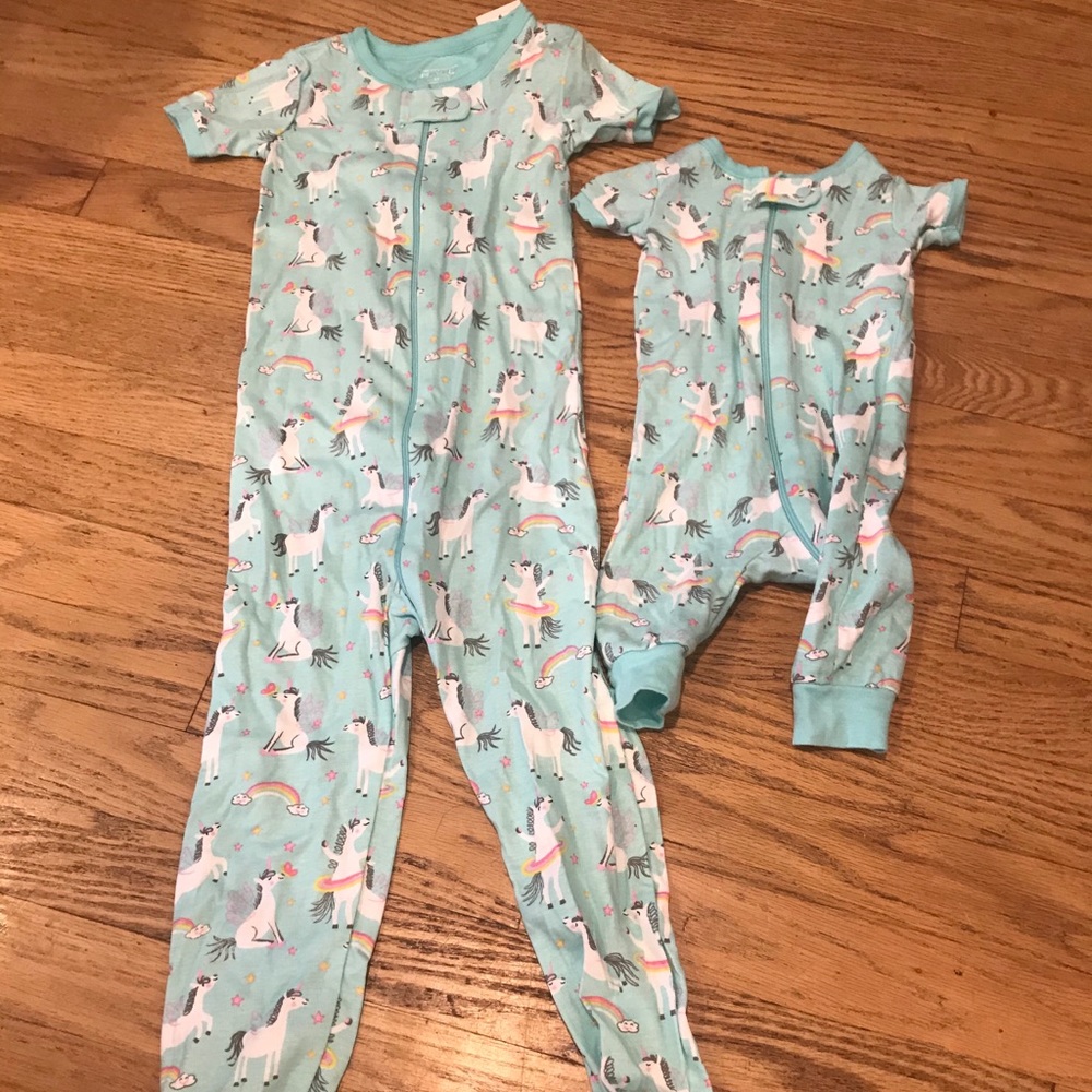 Children’s Place Matching Jammies 3T & 0-3 mos